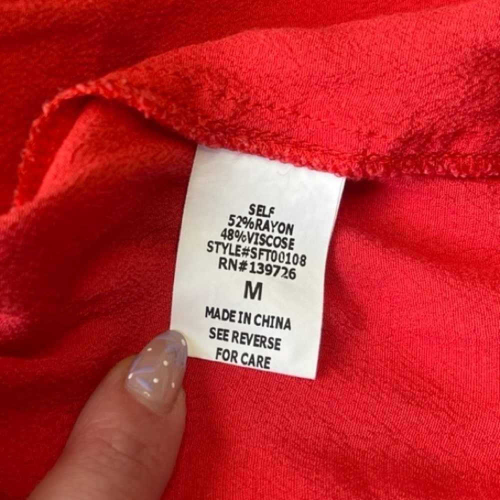 Heartbeeps Cherry Red Open Front Tie Bow Peplum Cami Tank Top - Medium - Picture 9 of 11
